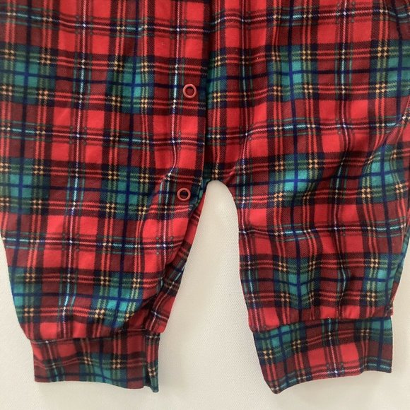 Vintage USA Baby Girl 3-6 Months Holiday Christmas Red Plaid Romper Lace - Picture 9 of 12